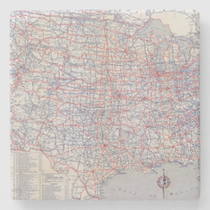 Dessous-de-verre En Pierre Carte de route Etats-Unis