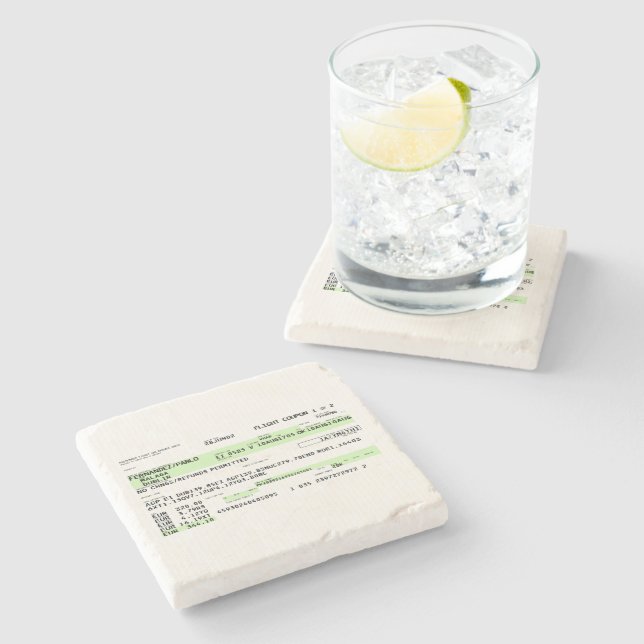 Dessous-de-verre En Pierre Carte d'embarquement - Rétro (Côté)