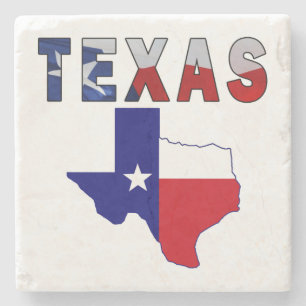 Dessous-de-verre En Pierre Carte des drapeaux avec le Texas