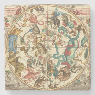 Dessous-de-verre En Pierre Carte du ciel de l'hémisphère sud de 1660, édition