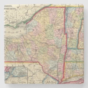 Dessous-de-verre En Pierre Carte du comté des états de New York