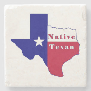 Dessous-de-verre En Pierre Carte du drapeau texan natif