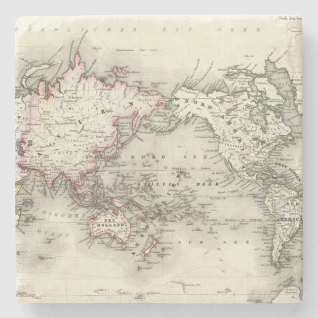 Dessous-de-verre En Pierre Carte du monde (Devant)