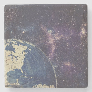 Dessous-de-verre En Pierre Carte du monde céleste vintage (1)