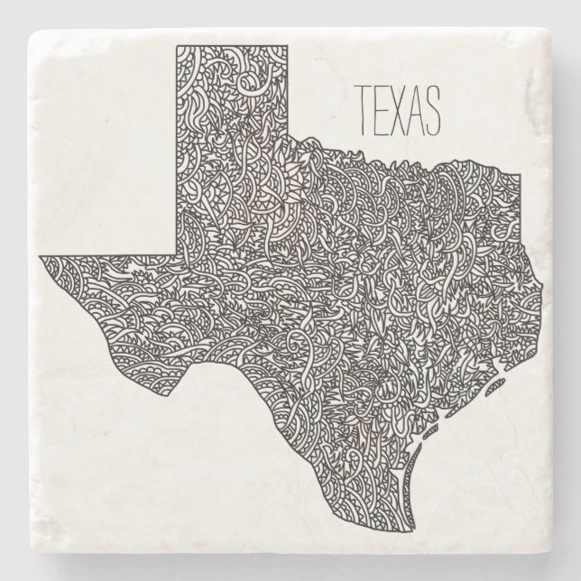 Dessous-de-verre En Pierre Carte du Texas (Devant)