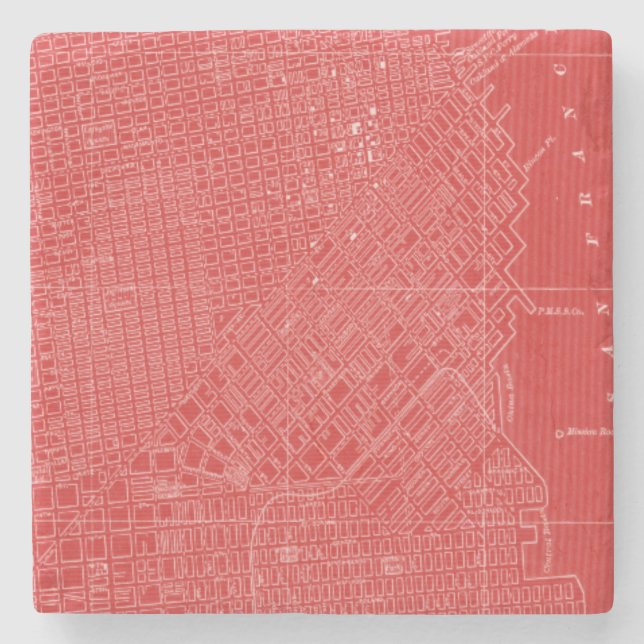 Dessous-de-verre En Pierre Carte graphique de San Francisco (Devant)