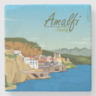 Dessous-de-verre En Pierre Carte Paysage Amalfi Italie Dessin