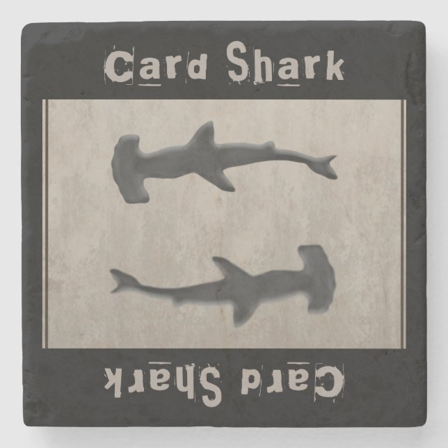 Dessous-de-verre En Pierre Carte Shark Grey (Devant)