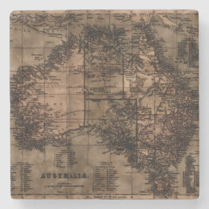 Dessous-de-verre En Pierre Carte vintage d'Australie