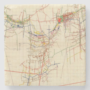 Dessous-de-verre En Pierre Cartes de mine de Comstock numéro IV