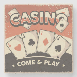 Dessous-de-verre En Pierre Cartes de Poker Retro Vintage Classic Grunge