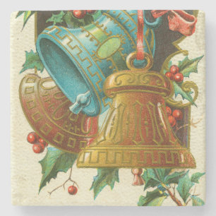 Dessous-de-verre En Pierre Cartes de vœux vintage de Noël Cloches