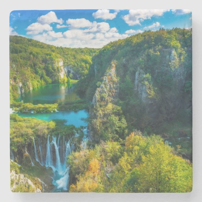 Dessous-de-verre En Pierre Cascade élégante, Croatie (Devant)