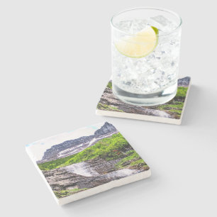Dessous-de-verre En Pierre Cascades d'eau de fonte glaciaire se précipitent d