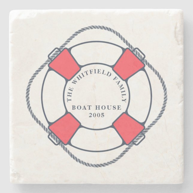Dessous-de-verre En Pierre Caserne Nautique Personnalisée (Devant)