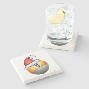 Dessous-de-verre En Pierre casquette rouge de Noël à 9 balles