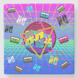 Dessous-de-verre En Pierre Cassette Audio Rétro Années 80 Old School