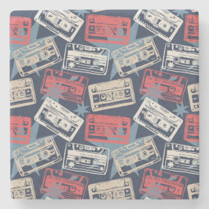 Dessous-de-verre En Pierre Cassettes Vielles Musique Vintage sans couture