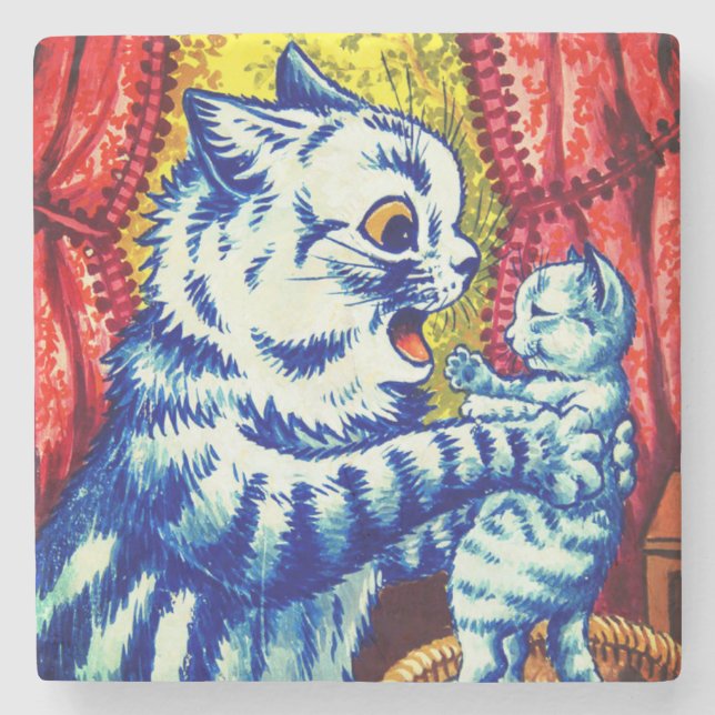 Dessous-de-verre En Pierre Cat and Her Kittens (Devant)