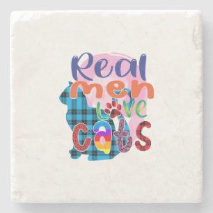 Dessous-de-verre En Pierre Cat Art Real Men Love Cats