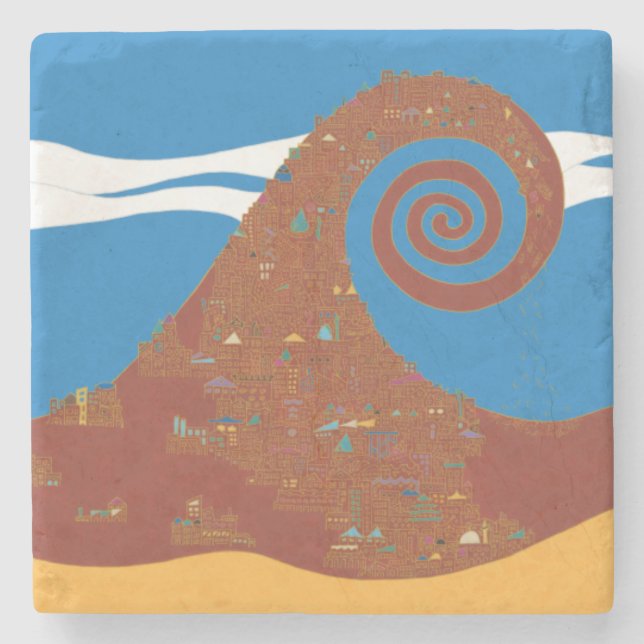 Dessous-de-verre En Pierre Cataclysme - Dessous de verre en pierre de marbre (Devant)