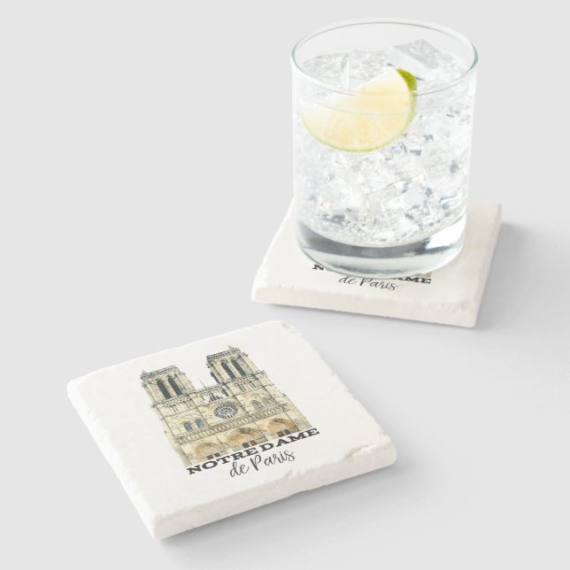 Dessous-de-verre En Pierre Cathédrale de la France de souvenir de Notre-Dame (Côté)