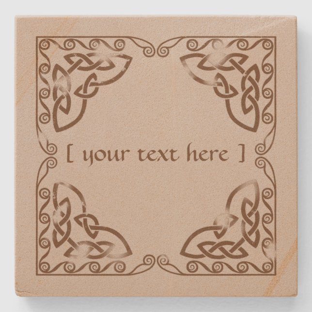 Dessous-de-verre En Pierre Celtic Knot Tribal Design Version Patinée Brown (Devant)