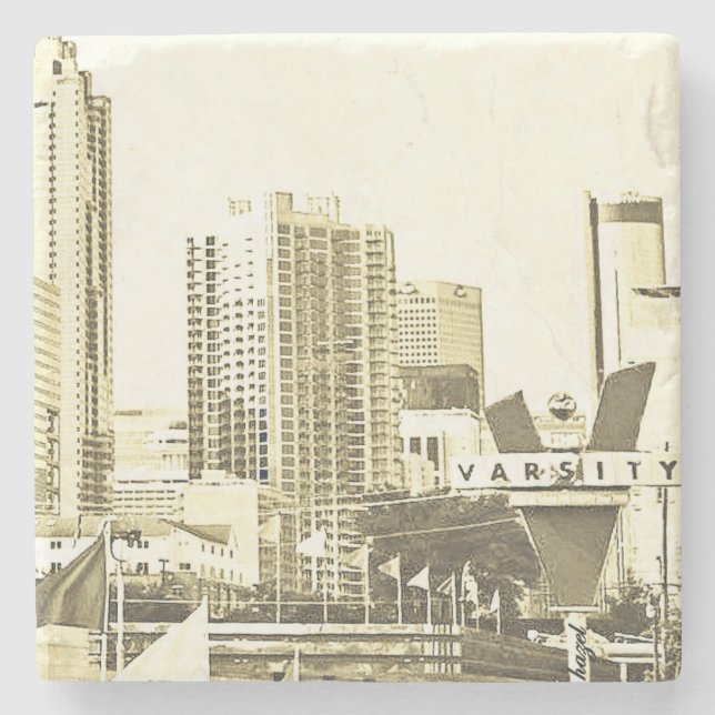 Dessous-de-verre En Pierre Centre-ville Atlanta, Varsity, Plaza Hotel, W, (Devant)