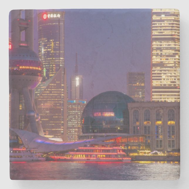 Dessous-de-verre En Pierre Centre-ville de Shanghai, Chine (Devant)