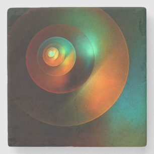 Dessous-de-verre En Pierre Cercles colorés Motif d'art Abstrait moderne #18
