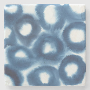 Dessous-de-verre En Pierre Cercles d'impression d'aquarelle Indigio