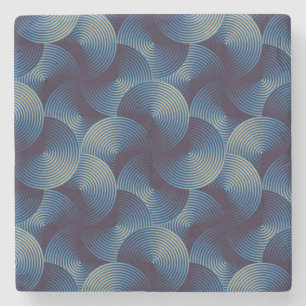 Dessous-de-verre En Pierre Cercles métalliques illusion optique, patte transp