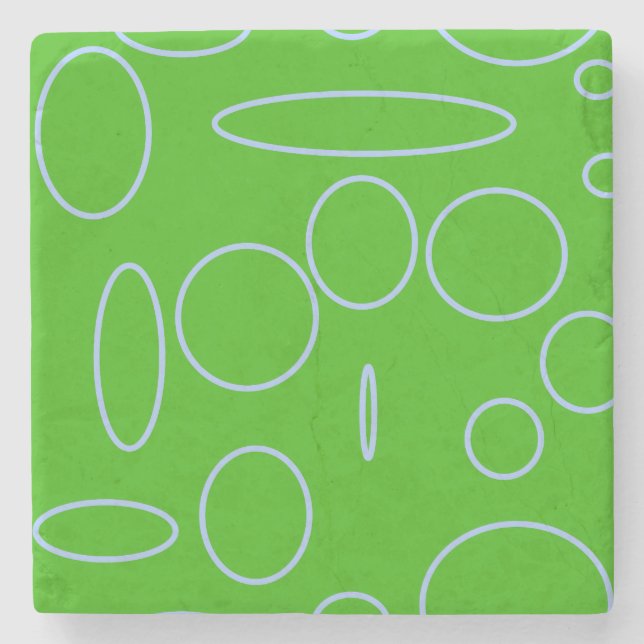 Dessous-de-verre En Pierre Cercles verts (Devant)