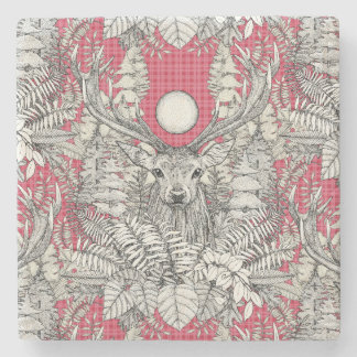 Dessous-de-verre En Pierre cerf de bois rose