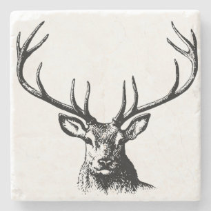 Dessous-de-verre En Pierre Cerfs Animaux Antlers Nature Faune Hornes Pots
