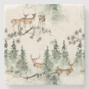 Dessous-de-verre En Pierre Cerfs modernes aquarelle