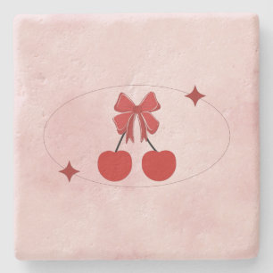 Dessous-de-verre En Pierre Cerise