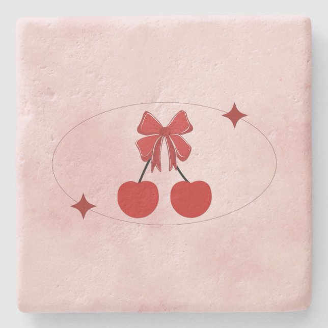Dessous-de-verre En Pierre Cerise (Devant)