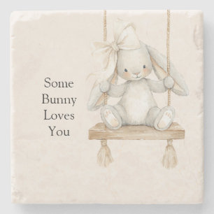 Dessous-de-verre En Pierre Certain Lapin Vous Aime Swing