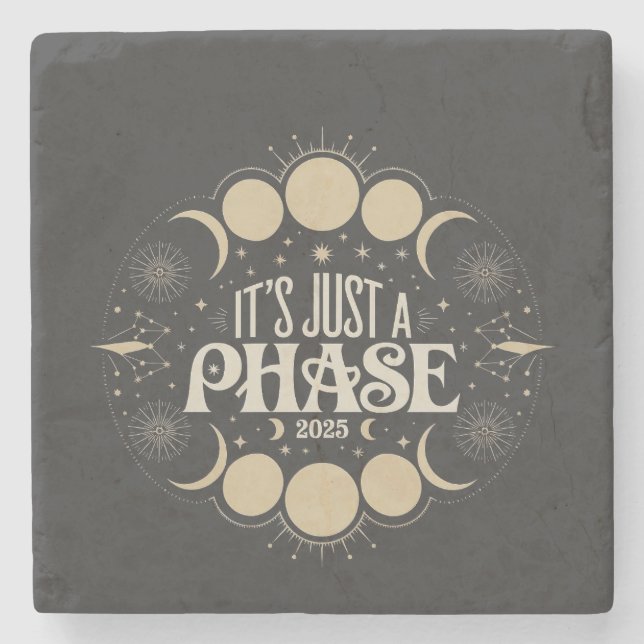 Dessous-de-verre En Pierre C'est juste une phase solaire Eclipse 2025 Lune lu (Devant)