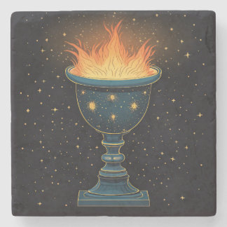 Dessous-de-verre En Pierre Chalice flamboyant dans le ciel