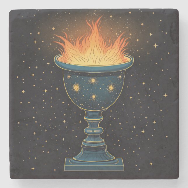 Dessous-de-verre En Pierre Chalice flamboyant dans le ciel (Devant)