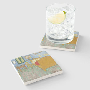 Dessous-de-verre En Pierre Chambre de Van Gogh à Arles - Classique Jaune & Bl