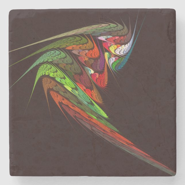Dessous-de-verre En Pierre Chameleon Art Abstrait (Devant)