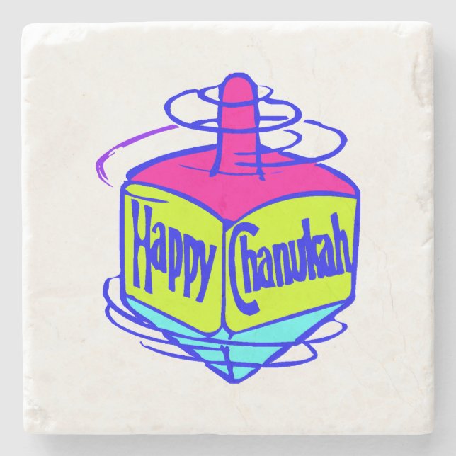 Dessous-de-verre En Pierre Chanukah Dreidel (Devant)