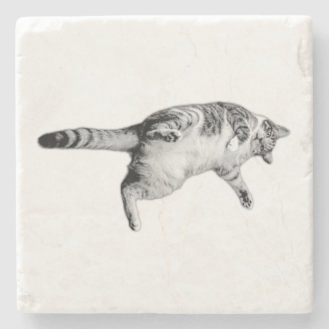 Dessous-de-verre En Pierre Charme à rayures pour la table (Devant)