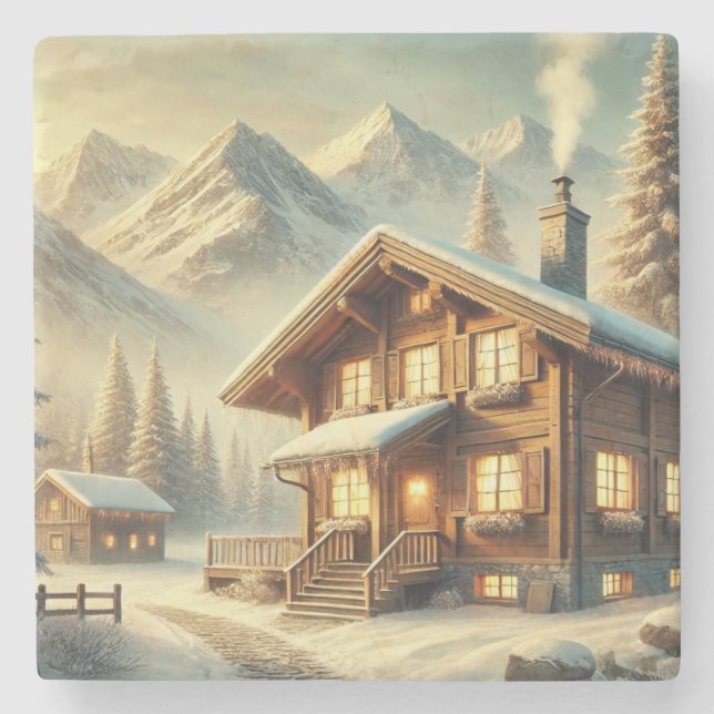 Dessous-de-verre En Pierre Charme alpin (Devant)