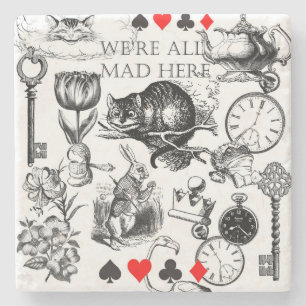 Dessous-de-verre En Pierre Chat de Cheshire classique alice au pays des merve