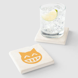 Dessous-de-verre En Pierre Chat Emoji Grille