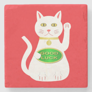 Dessous-de-verre En Pierre Chat Oriental Lucky